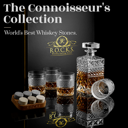 The Whiskey Decanter Gift Set with 4 Glasses