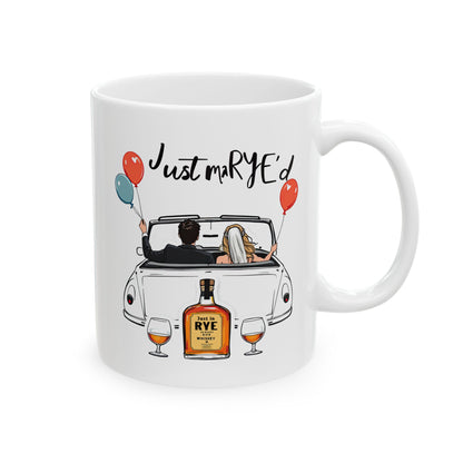 “Just MaRYE’d” Ceramic Wedding Whiskey Gift Mug