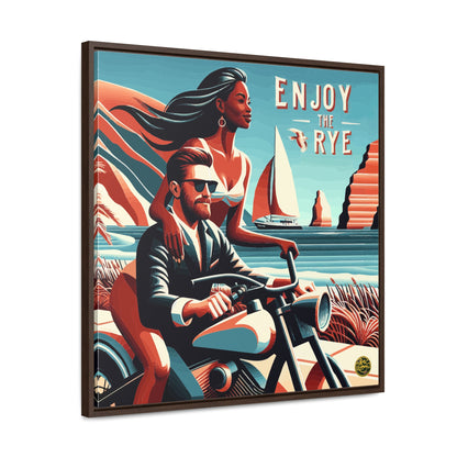 “Enjoy The Rye” Whiskey Art Canvas & Frame Included