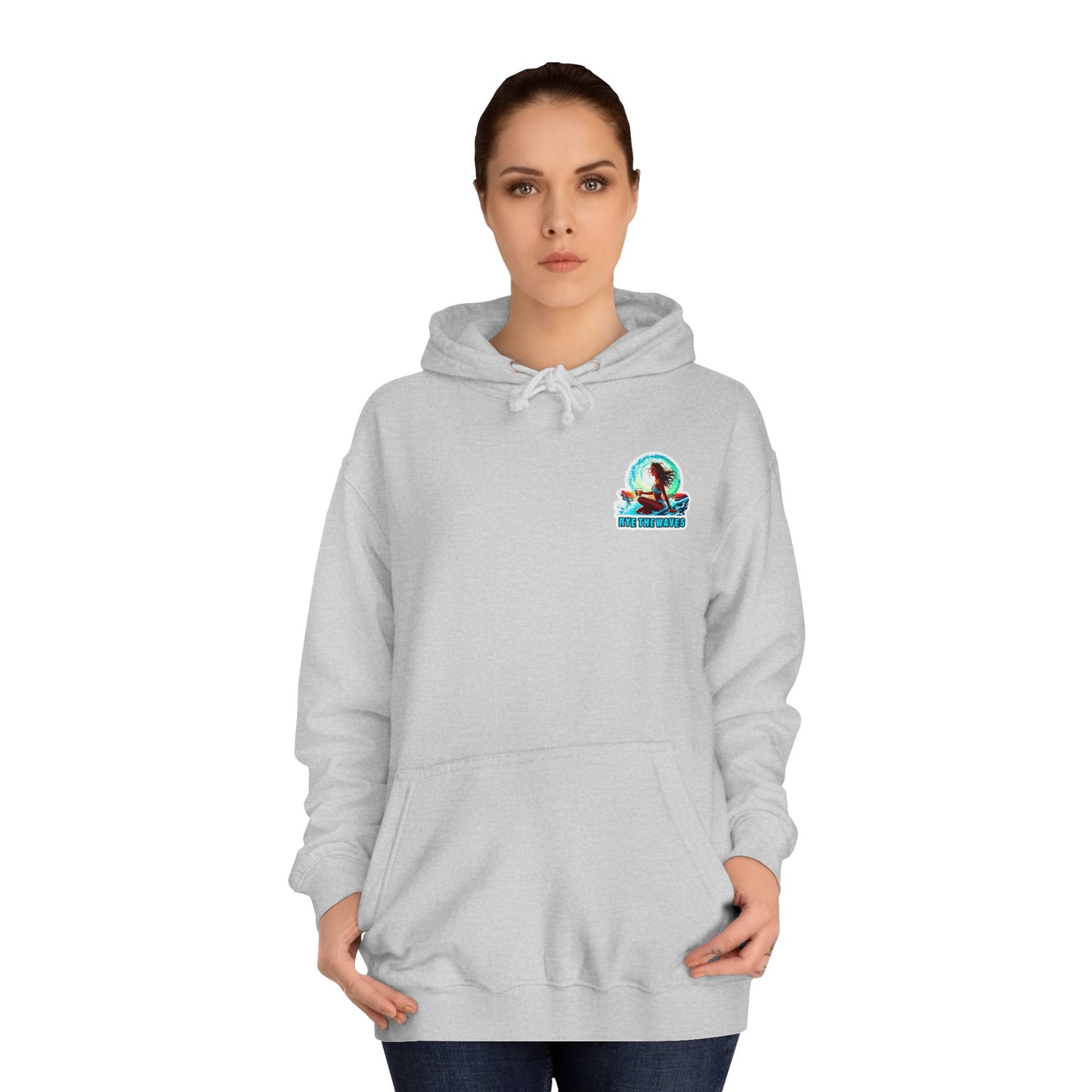 “Rye the Waves” Unisex College Hoodie - Whiskey 4