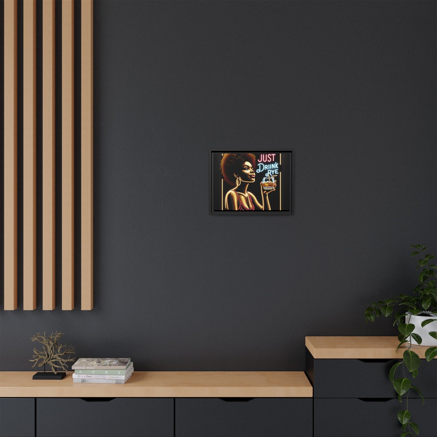 "Just Drink Rye" Framed Canvas Wrap — Whiskey Wall Art - view 77