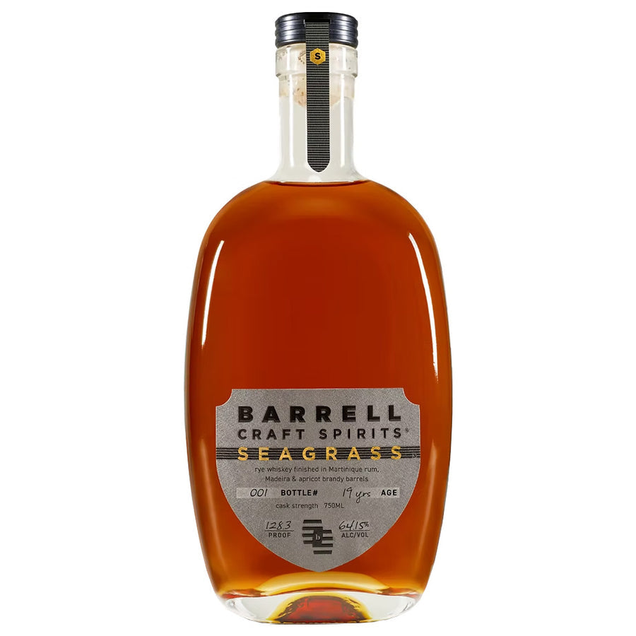 Barrell Gray Label Seagrass 19 Year Rye whiskey bottle