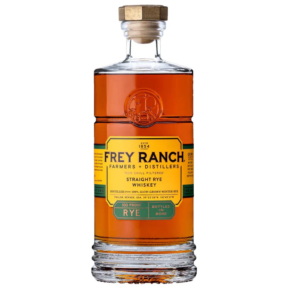 Frey Ranch Straight Rye Whiskey bottle with label