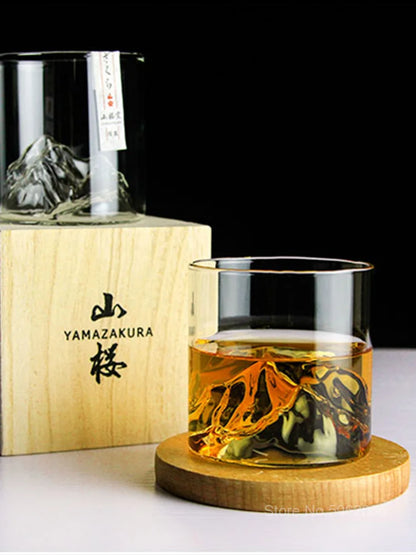 Iceberg Design Whiskey Glass Bottom Raised Ice Mountain Whiskey Tumbler Gift