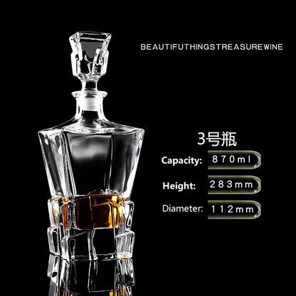 Crystal Glass Wine Decanter for Home Bar Elegance