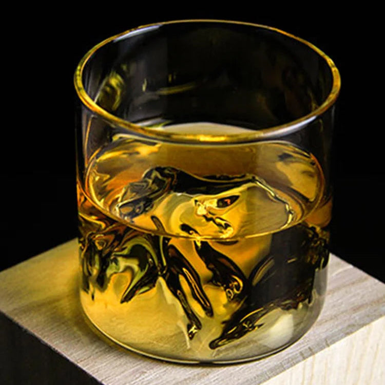 Iceberg Design Whiskey Glass Bottom Raised Ice Mountain Whiskey Tumbler Gift