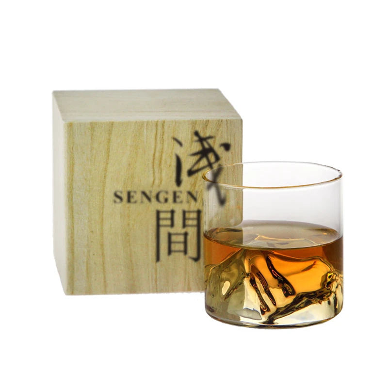 Iceberg Design Whiskey Glass Bottom Raised Ice Mountain Whiskey Tumbler Gift