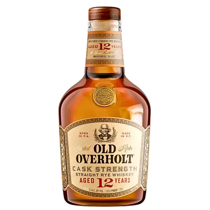 Old Overholt 12 Year Cask Strength Rye whiskey bottle with label