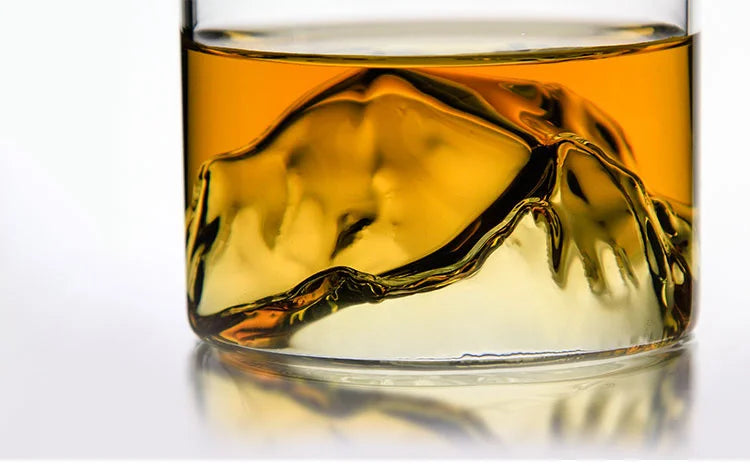 Iceberg Design Whiskey Glass Bottom Raised Ice Mountain Whiskey Tumbler Gift