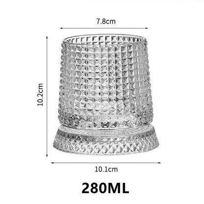 Rotating Whiskey Tumbler — Spinning Base (280ml)