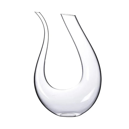 Crystal Wine & Whiskey Decanter (Handmade, U-Shaped)