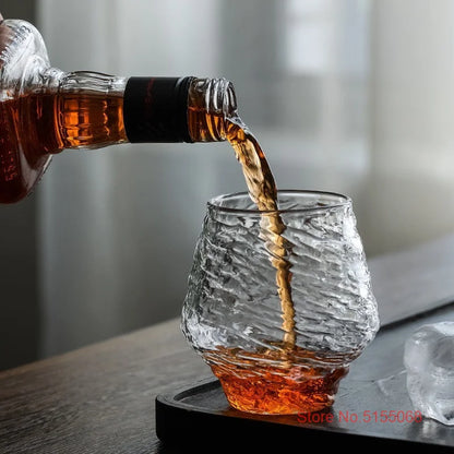 Japanese Edo Crystal Whiskey Glass — Blowing Snow (420ml)
