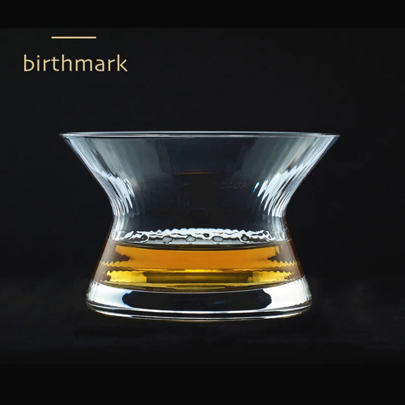 HANYU Edo Kiriko whiskey glass with birthmark showing unique handcrafted lead-free crystal clarity