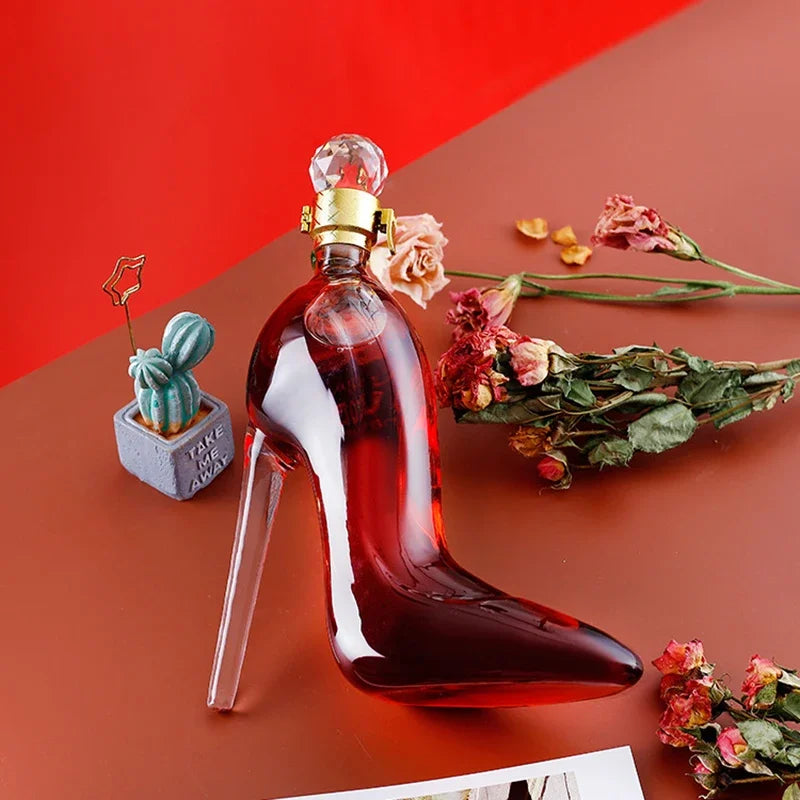 Luxurious Glass Decanter in High Heels Design