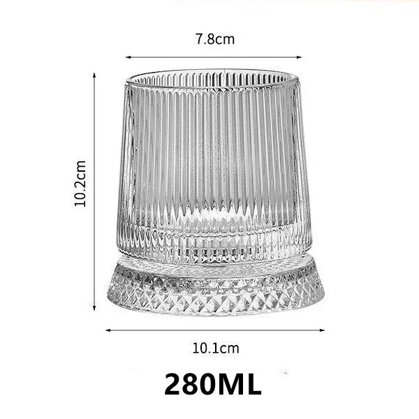 Rotating Whiskey Tumbler — Spinning Base (280ml)