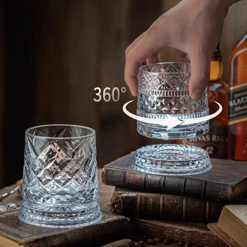 Rotating Whiskey Tumbler — Spinning Base (280ml)