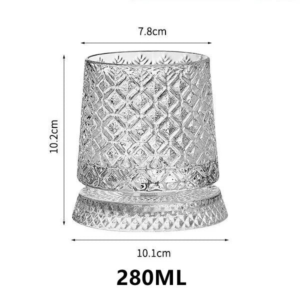 Rotating Whiskey Tumbler — Spinning Base (280ml)