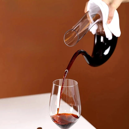 Crystal Wine & Whiskey Decanter (Handmade, U-Shaped)