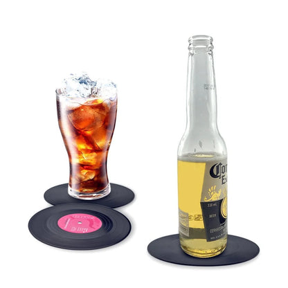 Retro Vinyl Record Drink Coasters (Set of 6)