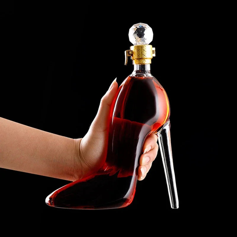 Luxurious Glass Decanter in High Heels Design
