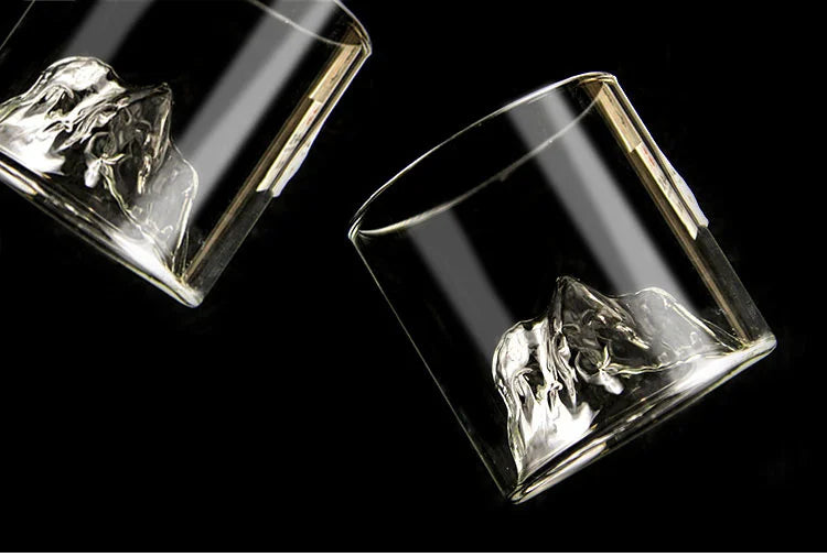 Iceberg Design Whiskey Glass Bottom Raised Ice Mountain Whiskey Tumbler Gift