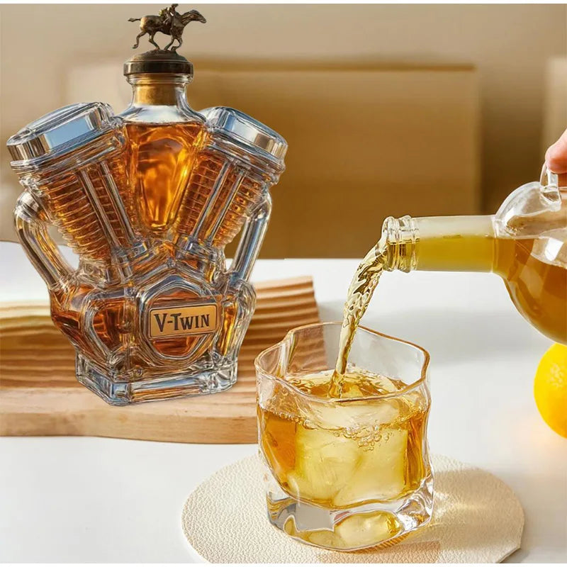 Classic Car Whiskey Decanter — Muscle Car & V-Twin Engine