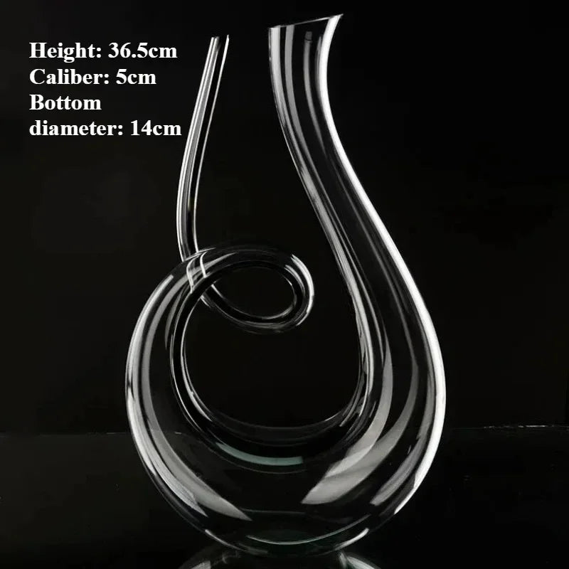 Crystal Wine & Whiskey Decanter (Handmade, U-Shaped)