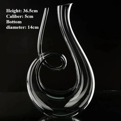 Crystal Wine & Whiskey Decanter (Handmade, U-Shaped)