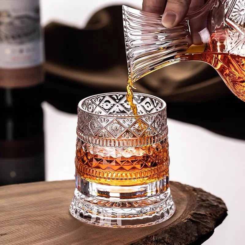 Rotating Whiskey Tumbler — Spinning Base (280ml)