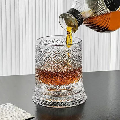 Rotating Whiskey Tumbler — Spinning Base (280ml)