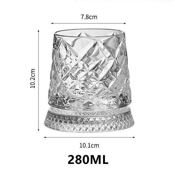 Rotating Whiskey Tumbler — Spinning Base (280ml)
