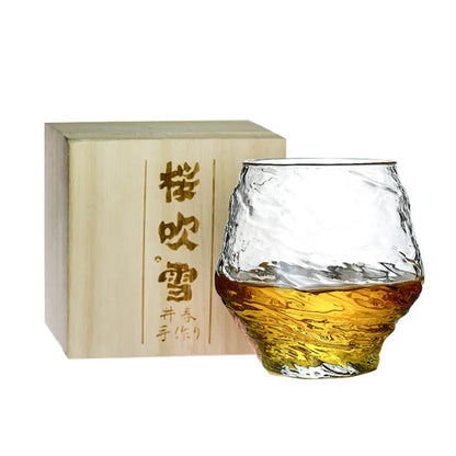 Japanese Edo Crystal Whiskey Glass — Blowing Snow (420ml)