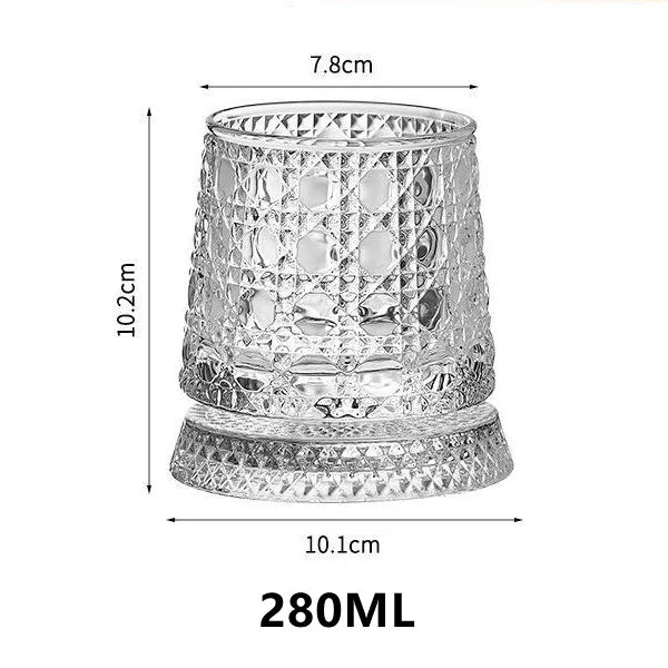 Rotating Whiskey Tumbler — Spinning Base (280ml)