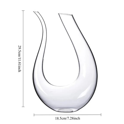 Crystal Wine & Whiskey Decanter (Handmade, U-Shaped)