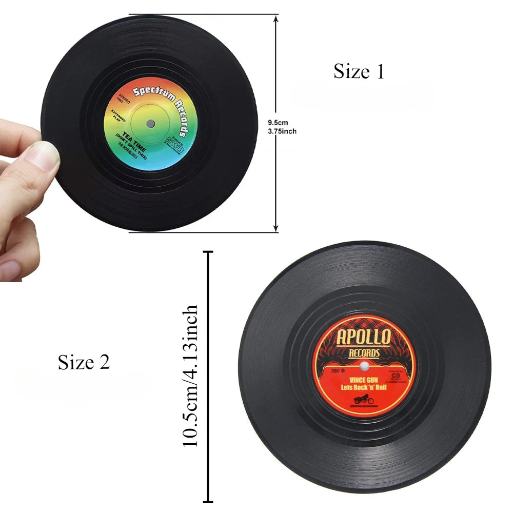 Retro Vinyl Record Drink Coasters (Set of 6)