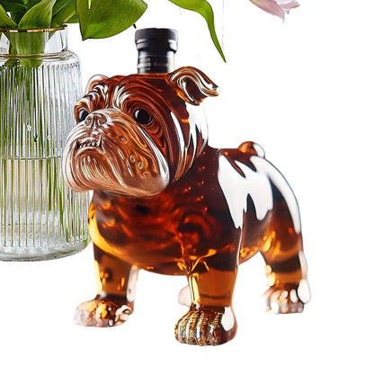 Bulldog Whiskey Decanter — Funny Glass Figure