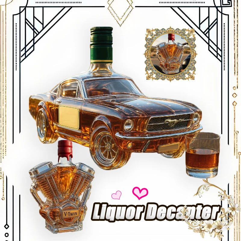 Classic Car Whiskey Decanter — Muscle Car & V-Twin Engine
