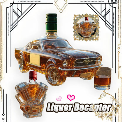 Classic Car Whiskey Decanter — Muscle Car & V-Twin Engine