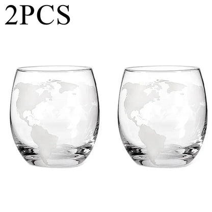 Whiskey Decanter Globe Wine Aerator Glass Set Sailboat Inside