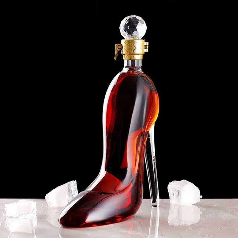 Luxurious Glass Decanter in High Heels Design
