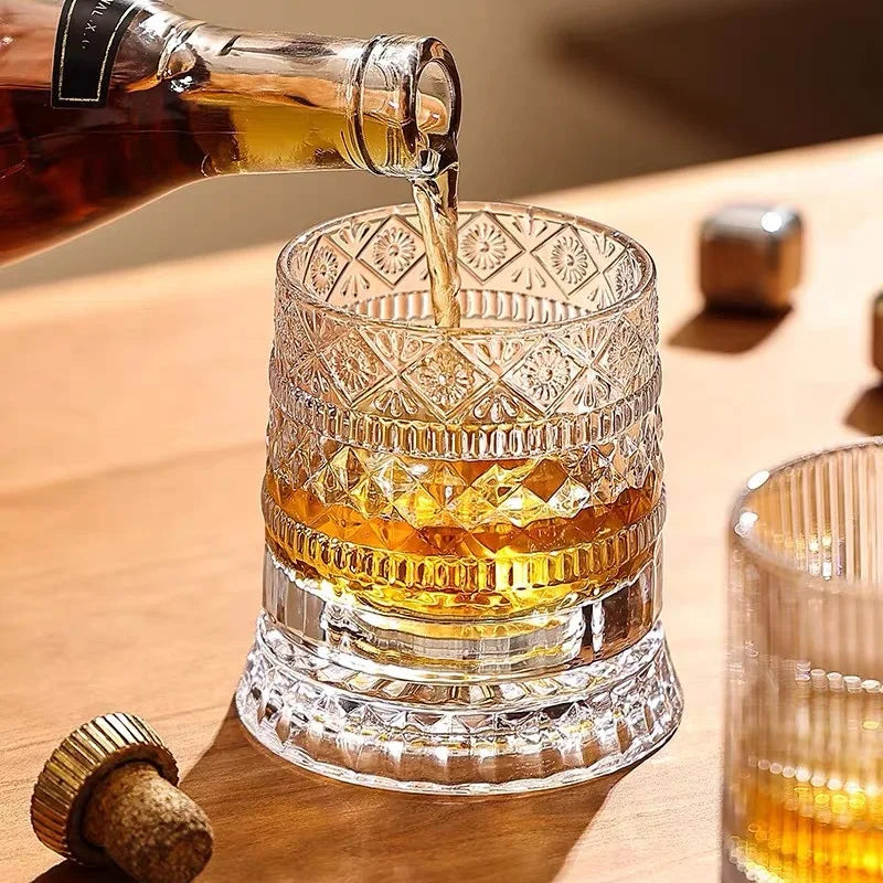 Rotating Whiskey Tumbler — Spinning Base (280ml)