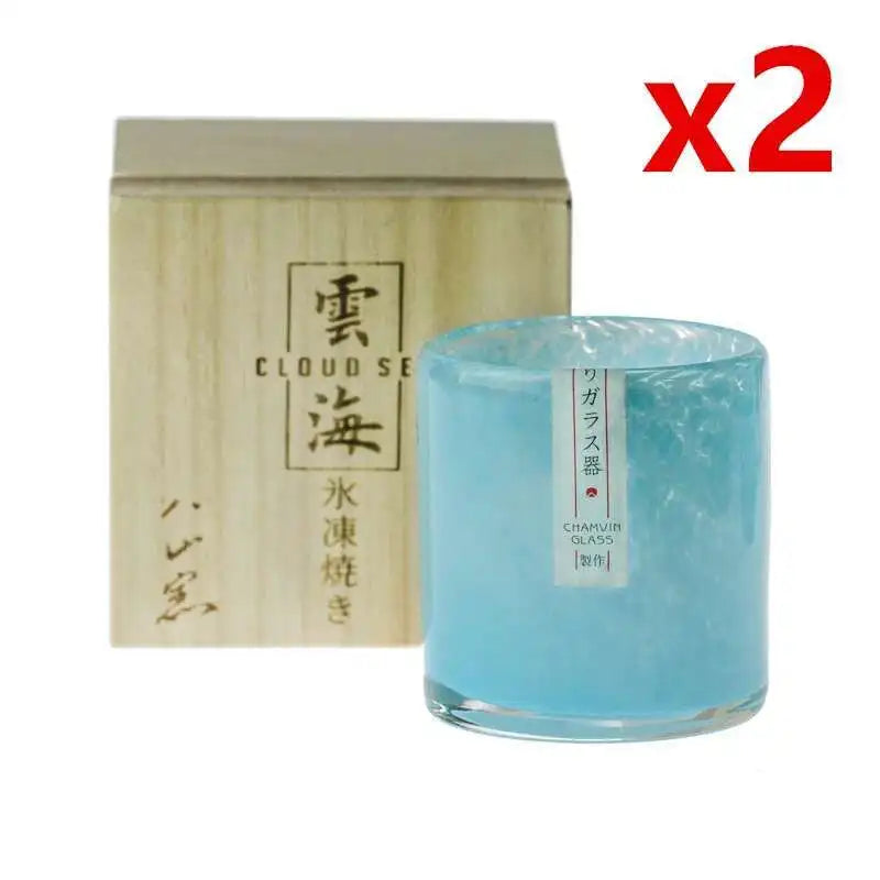 Cloud Sea Japanese Blue Whiskey Glass