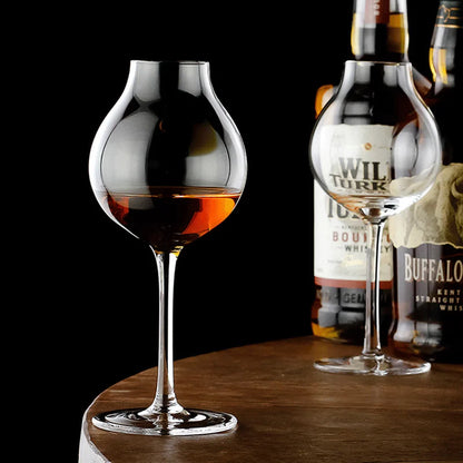 Elegant whiskey tasting tulip glasses for aroma