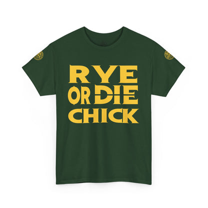 Rye or Die Chick Unisex Whiskey Funny T-shirt featuring bold design on 100% US cotton fabric