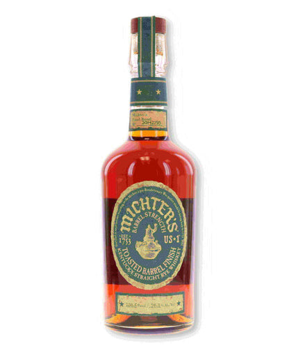 Michter's Toasted Barrel Finish Rye whiskey bottle with vintage label