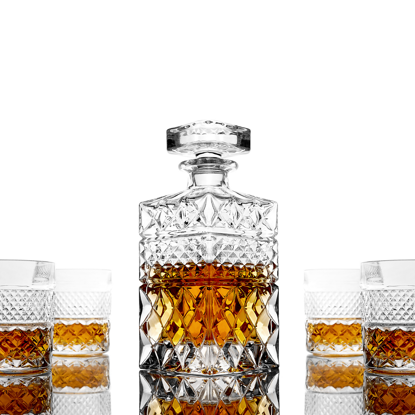 The Whiskey Decanter Gift Set with 4 Glasses