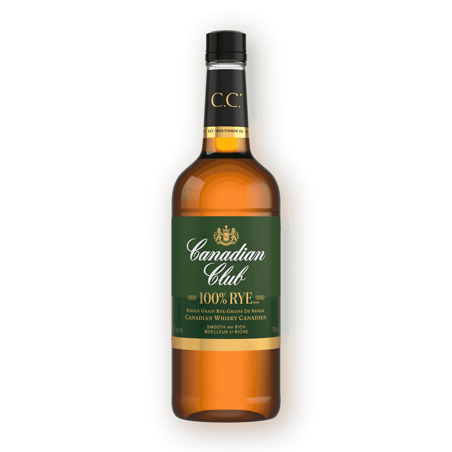 Canadian Club 100% Rye Whisky Bottle