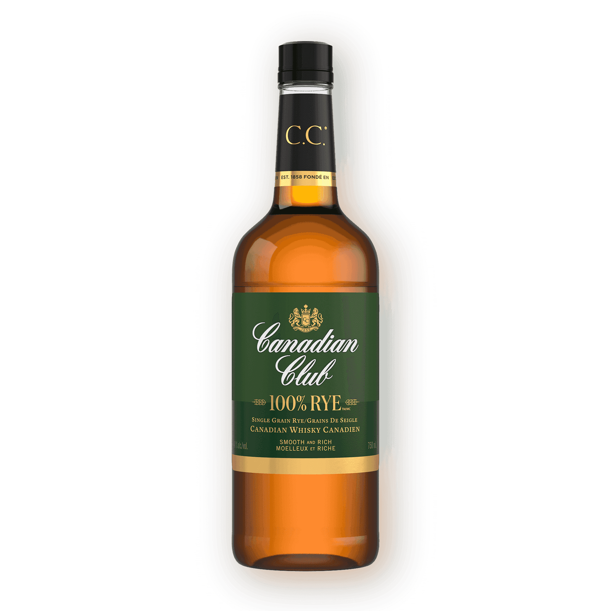 Canadian Club 100% Rye Whisky Bottle