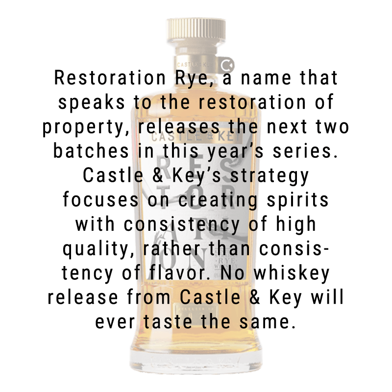 Castle & Key Restoration Rye Whiskey Bottle