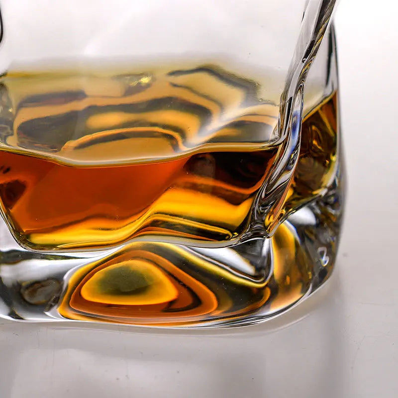 Japanese Crumple Paper Crystal Whiskey Rocks Glass